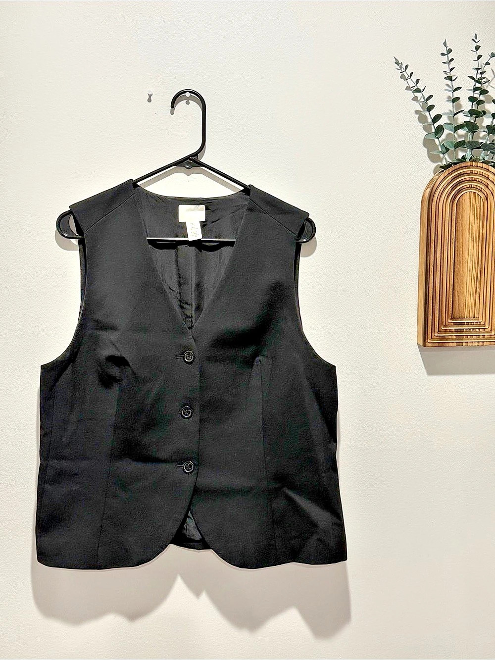 H&M Tailored Suit Vest Black Vest Size large